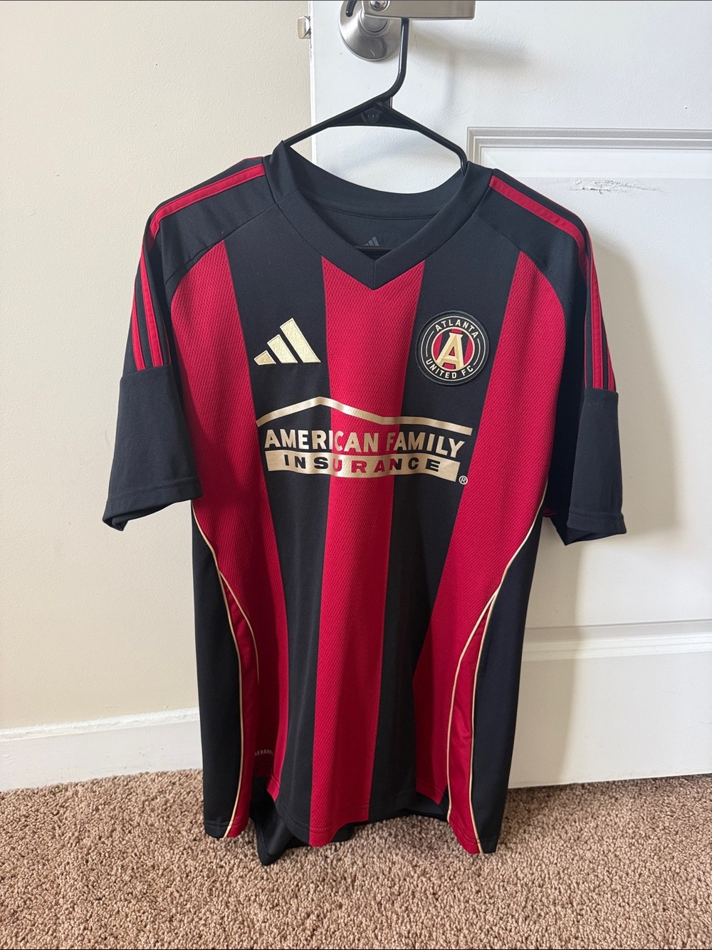 adidas Atlanta United Mens Soccer Jersey in Red and Black